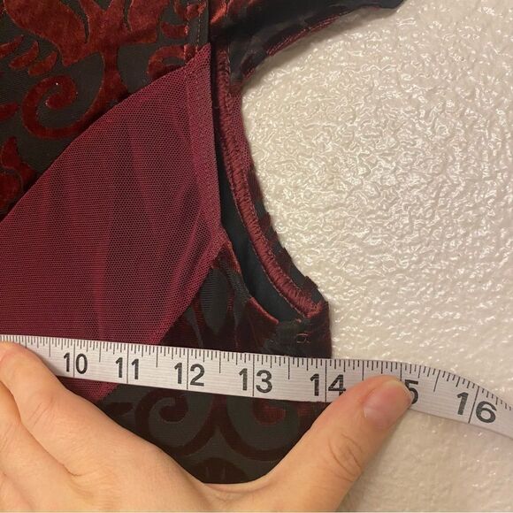 Weissman Dance Costume burgundy velvet burnout maxi dress Silhouettes 11291 MA - Picture 10 of 14